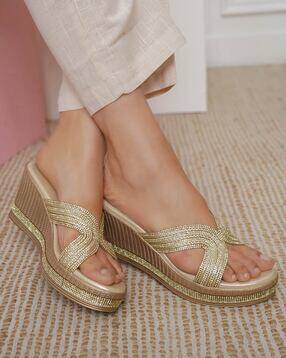 Women Heeled Sandals With Synthetic Upper