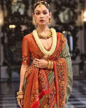 ri-wah Women Woven Saree with Contrast Border-picture-6
