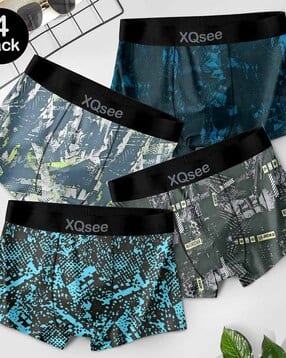 panicia Men Pack of 4 Printed Trunks with Elasticated Waist-picture-16