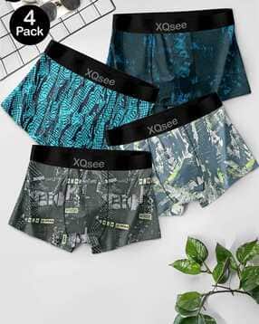 xqsee Men Pack of 4 Printed Trunks-picture-31