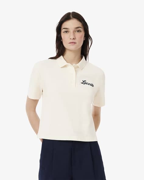 Buy Off White Tshirts for Women by Lacoste Online