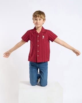 u.s. polo assn. Boys Star Print Relaxed Fit Shirt-picture-33