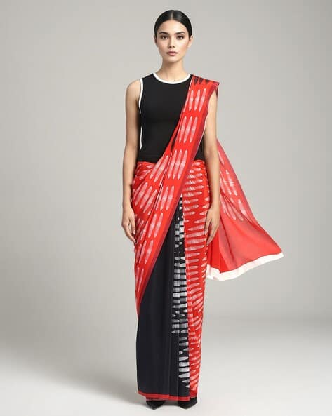 SATYA PAUL Women Eclipse Print Silk Saree