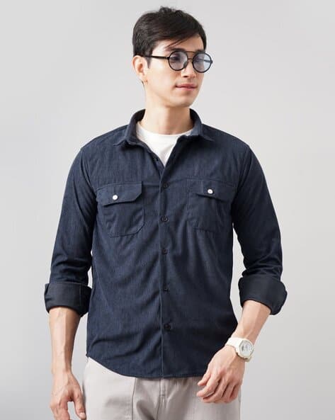 トップス deres 24th Erny pocket play shirt navy Buy Navy Shirts for Men by PAUL STREET Online | Ajio.com