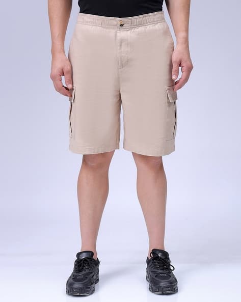The Indian Garage Co Men Patterned Regular Fit Future Utility Cargo Shorts