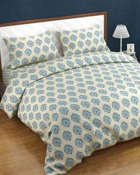 trance home linen 200 TC Cotton Printed Zippered Duvet Cover Damask With Pillow Covers-picture-3