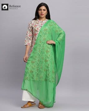 fashion world Women Chiffon Dupatta with Lace Border-picture-14