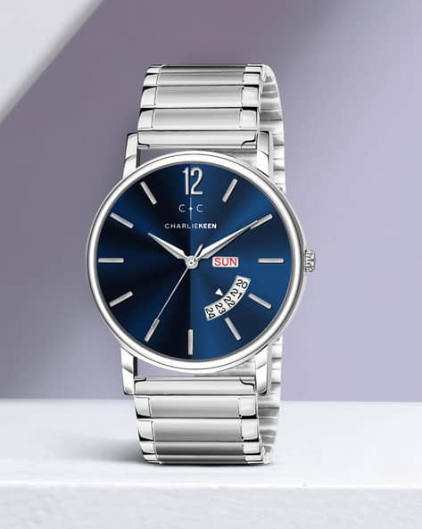 CHARLIEKEEN CC-GR003-BLU-CH Analogue Watch with Stainless Steel Strap