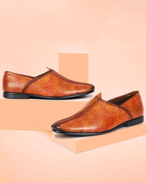 Tan Leather Tan Pointed Toe Loafers The Brat Army Derby Tan