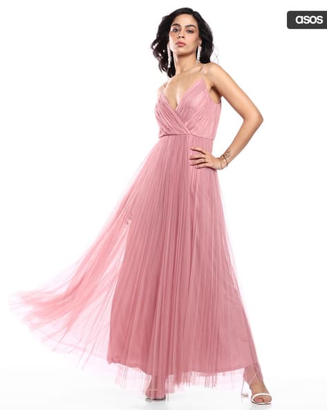 Buy ASOS DESIGN Bridesmaid Cami Pleated Tulle... Online | Ajio.com