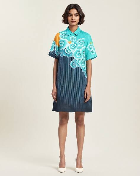 SATYA PAUL Women Floral Print Drizzle Dazzle A-Line Dress