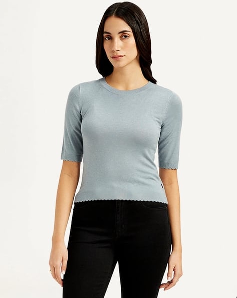 LEVI'S Women Slim Fit Crew-Neck Top