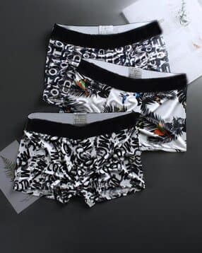 panicia Men Pack of 3 Printed Trunks with Elasticated Waistband-picture-30