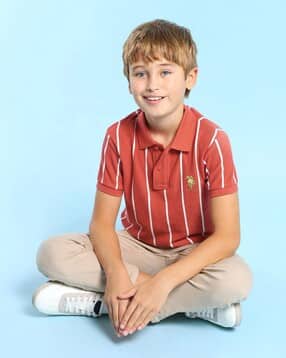Boys Stripes Polo T-Shirt-image-5