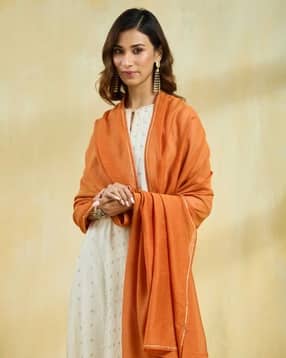 Women Dupatta with Contrast Zari Border-image-39