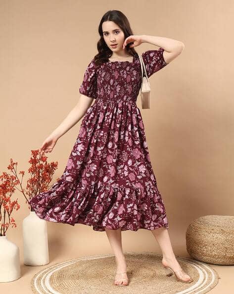Buy Revangi Women Floral Print Maxi Fit a... Online | Ajio.com