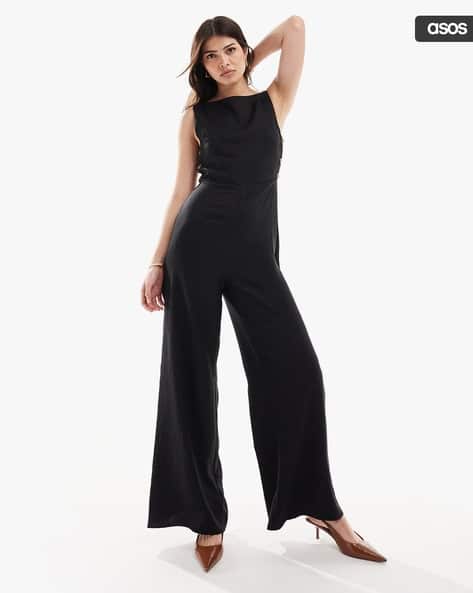 High Neck Ankle Length Romper Buy Black Jumpsuits &Playsuits For