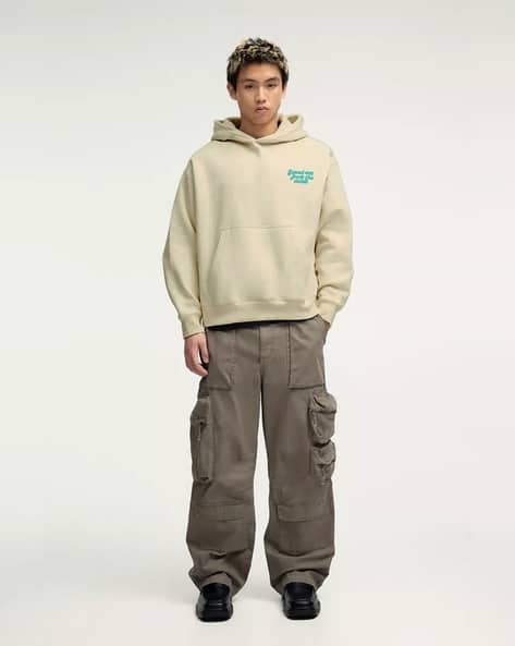 Men Typographic Print Oversized Fit Hoodie - Image 3