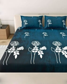 jaipur fabric 250 TC Floral Print Double King Size Bedsheet with Pillow Covers-picture-12