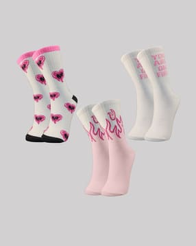 trazo Set of 3 Women Ribbed Mid-calf Length Socks-picture-13