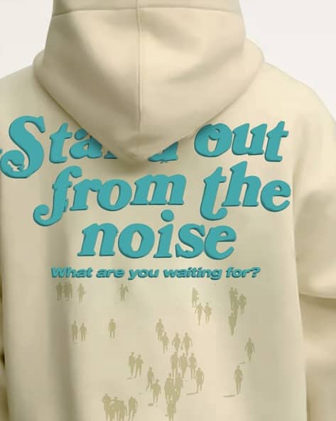 Men Typographic Print Oversized Fit Hoodie - Image 5