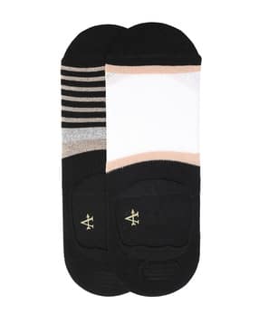 arrow Men Pack of 2 Striped No-Show Cotton Socks-picture-16