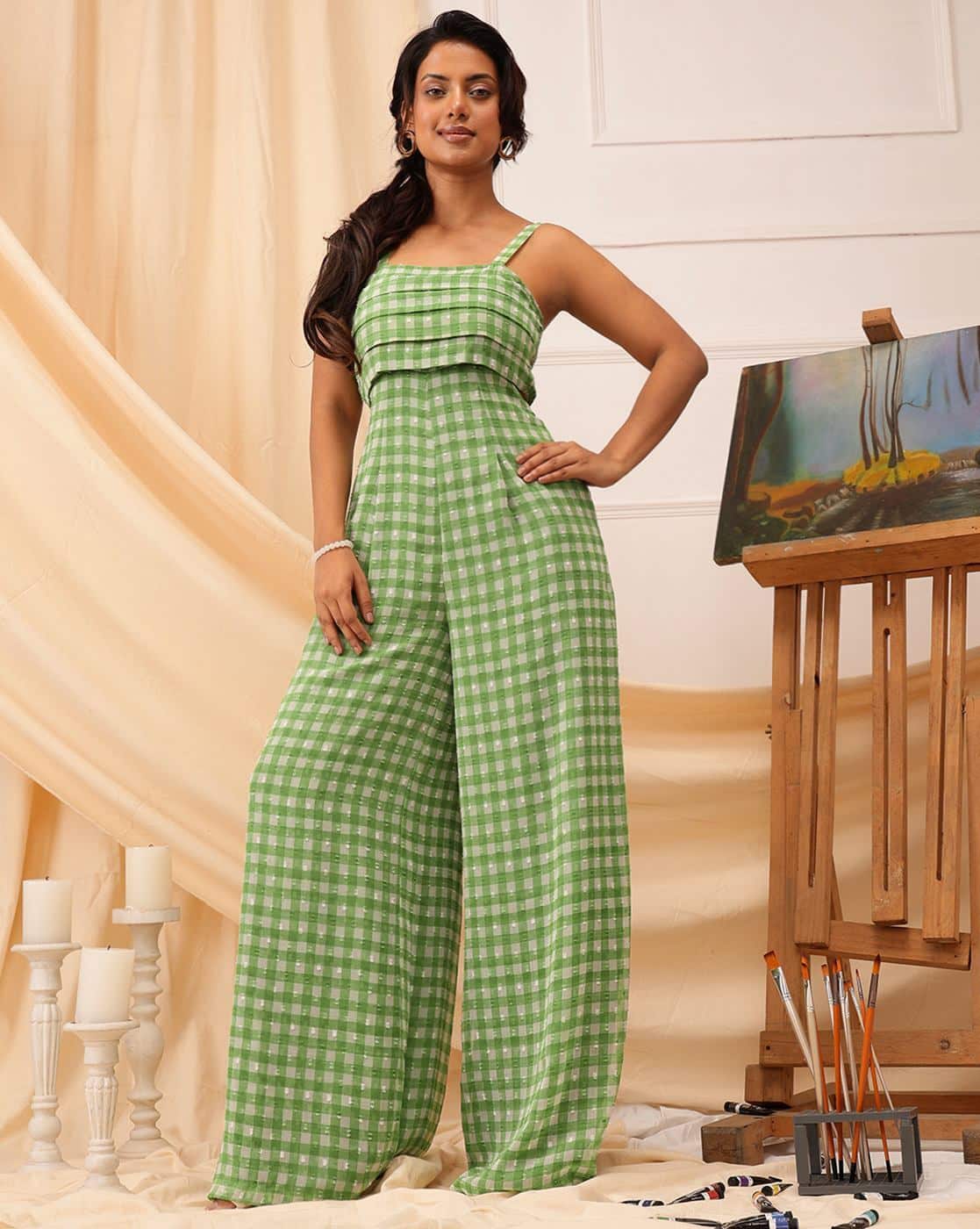 Buy Green & White Jumpsuits &Playsuits for Women by Quiero Online