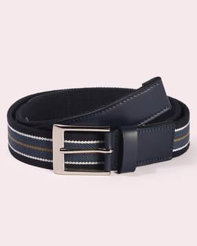 yousta Men Striped Webbed Belt with Buckle Closure-picture-38