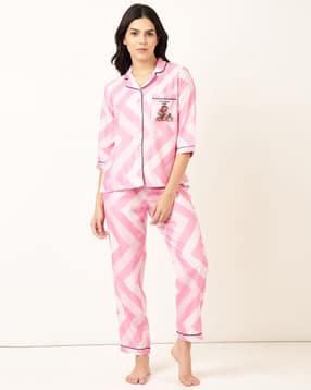 banno's swagger Women Chevron Print Shirt & Pyjamas Set-picture-28