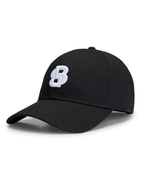 Buy BOSS Double B Monogram Cotton Twill Cap | Black Color Men