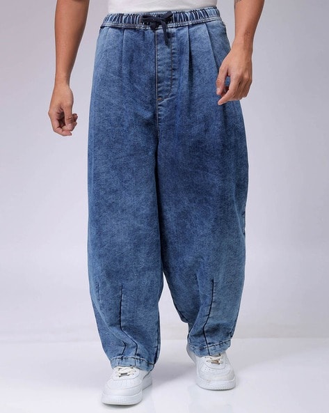 Men Lightly Washed Baggy Fit Jeans