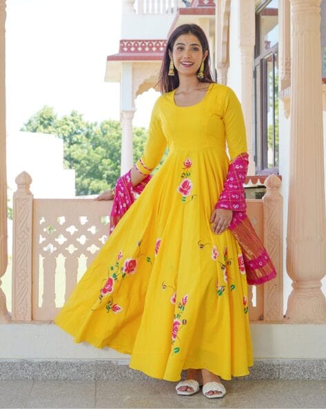 Buy Yellow Dresses Gowns for Women by KAJODI Online Ajio