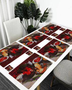 the lions share Anti-Skid Waterproof 6 Pcs Placemats with 6 Pcs Tea Coasters Set-picture-8