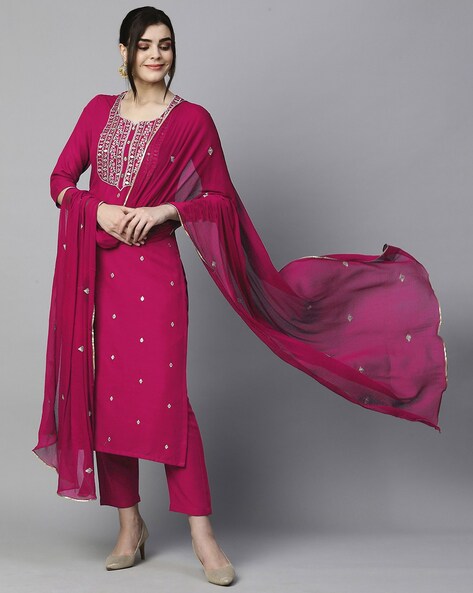 Women Embroidery Straight Kurta Set