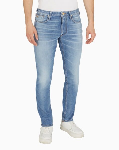 Giorgio Armani Mens Jeans Homme Armani Vintage Effect Slim Fit Jeans