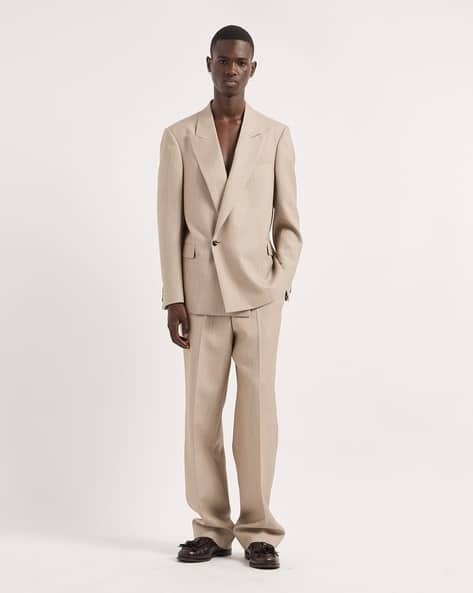 Buy EMPORIO ARMANI Single-Breasted Virgin Wool Suit Set Beige