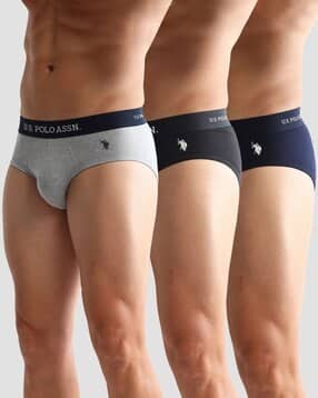 u.s. polo assn. Men Pack of 3 Briefs with Elasticated Waistband -picture-25