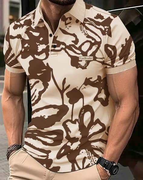 EYEBOGLER Floral Regular Fit Polo T-shirt