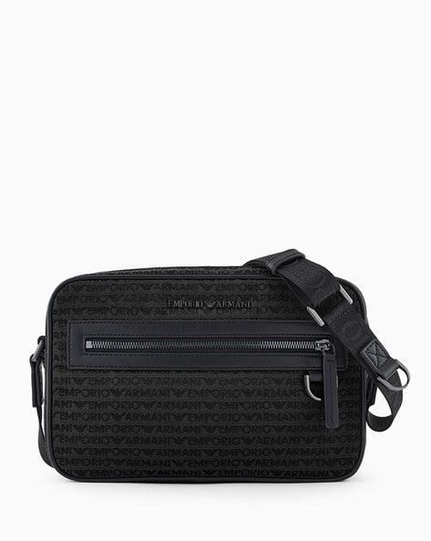 All-Over Lettering Jacquard Shoulder Bag
