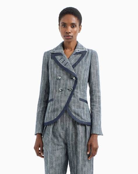 Regular Fit Cotton Blend Single Breasted Blazer