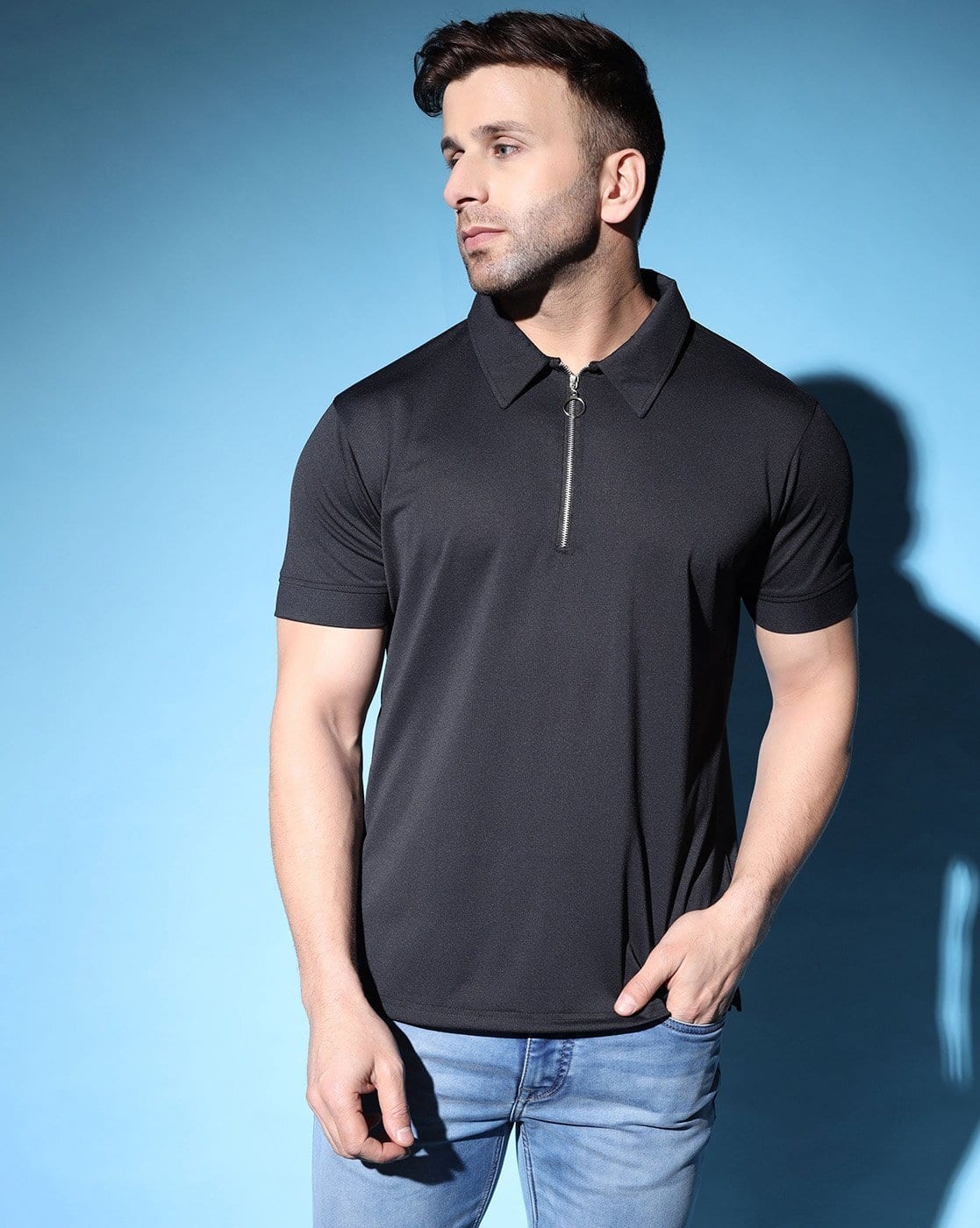 Buy Hivora Men Regular Fit Polo T-Shirt Online | Ajio.com