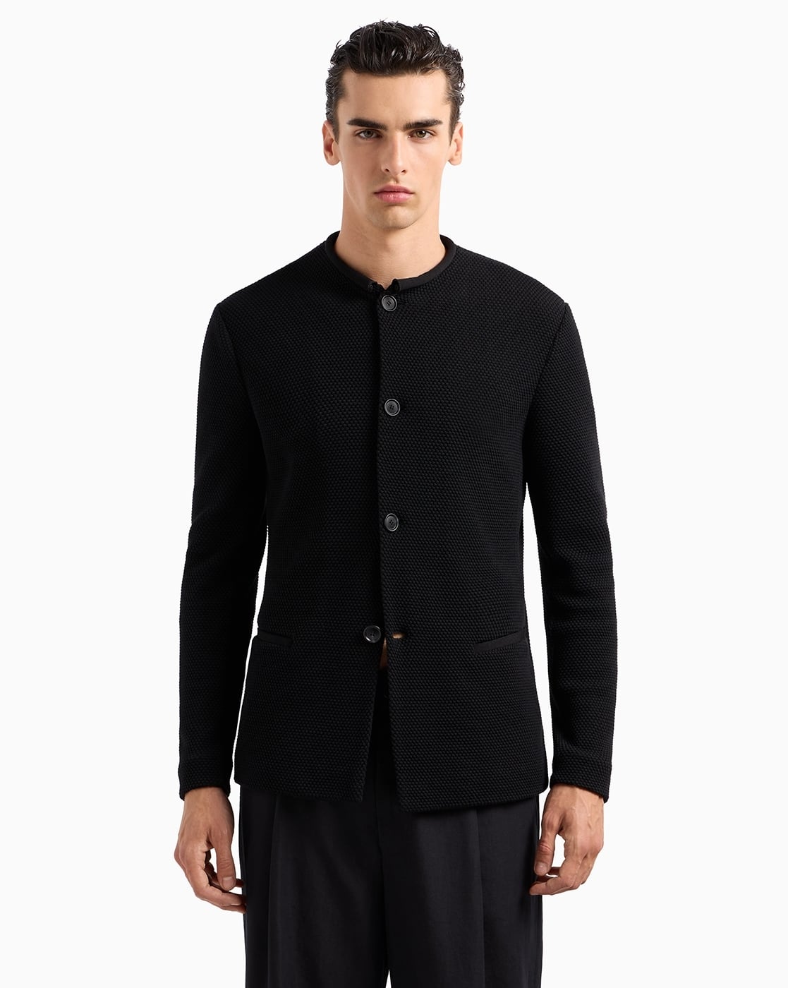 Buy GIORGIO ARMANI Single-Breasted Virgin-Wool Regular Fit Bomber
