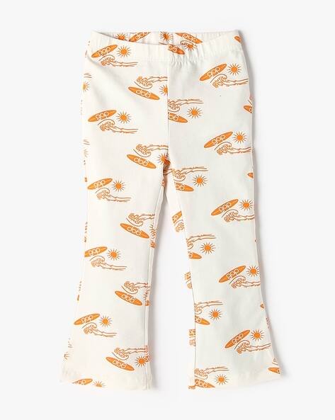 Abstract Print Bootcut Flared Knitted Leggings