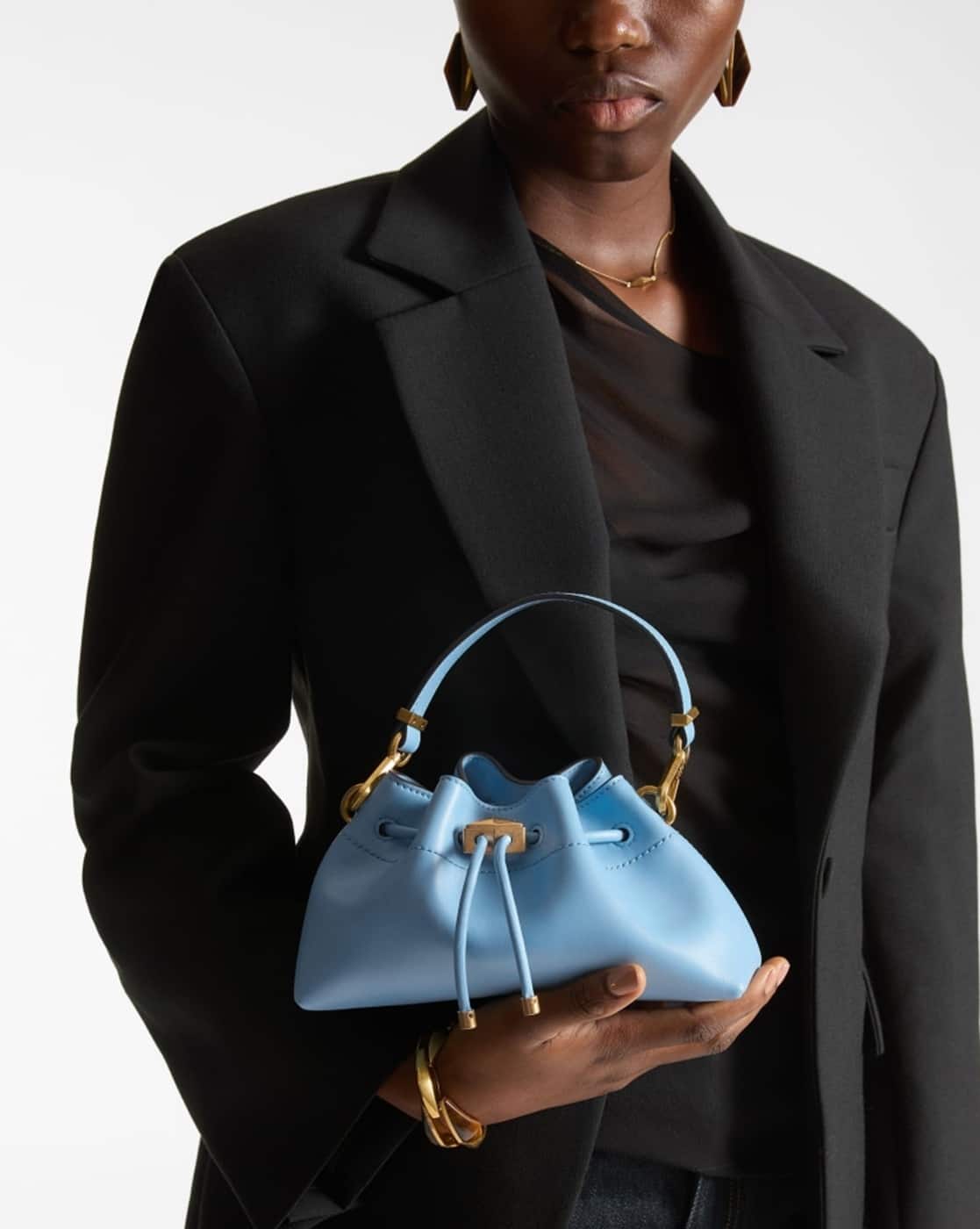 Buy Jimmy Choo Cinch S Leather Bag | Blue Color Women | AJIO LUXE
