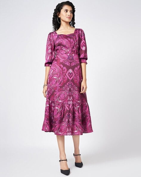 pantaloons dresses for ladies Maxi Dress Pantaloons Dresses For Women YU By Pantaloons Navy Floral Print  Maxi Dress