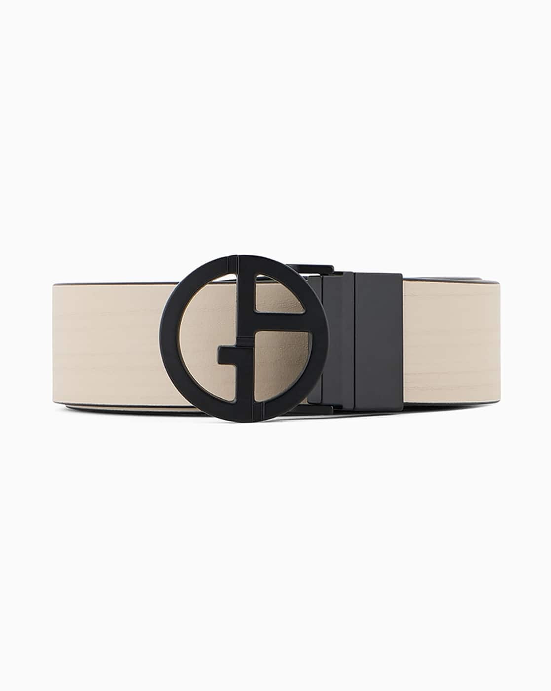 Giorgio Armani Armani Belt White Double Buckle Reversible Belt