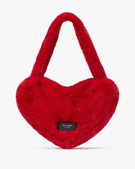 Luver Faux-Fur Heart Tote Bag - Main Image