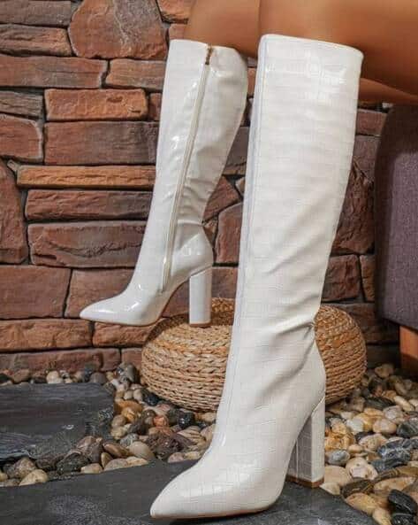 Women Knee-Length Boots with Synthetic fibre upper