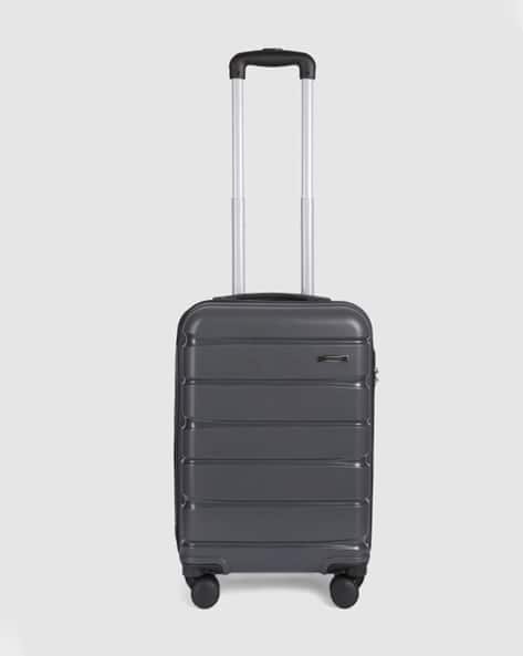 TEAKWOOD LEATHERS Unisex Grey 8 Wheels Hard Sided With Zipper Closure 360° Silent Dual Spinner Wheels Trolley Bag