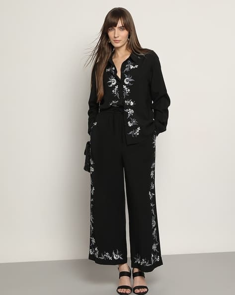 Vero Moda Women Embroidered Straight Fit Palazzos